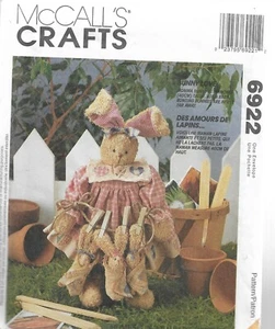 McCall's Craft Pattern #6922 por Homespun At Heart-Prim 16" Bunny-Clothes-5" Baby - Imagen 1 de 1