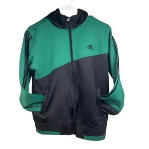 Adidas Green and Black Full Zip Hooded Jacket Size Youth XL Pockets - Picture 1 of 4
