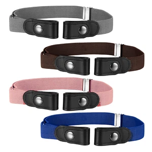 Buyless Fashion Kids Boys No Buckle Adjustable Belt Up to 30 In 4 Pack - Picture 1 of 147