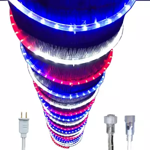 Patriotic Rope Lights Red White Blue for Independence Day 4Th of July Memorial D - Picture 1 of 9