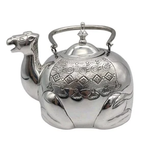 Vintage Pottery Barn Silver Plated Camel Tea Kettle Teapot - Picture 1 of 16