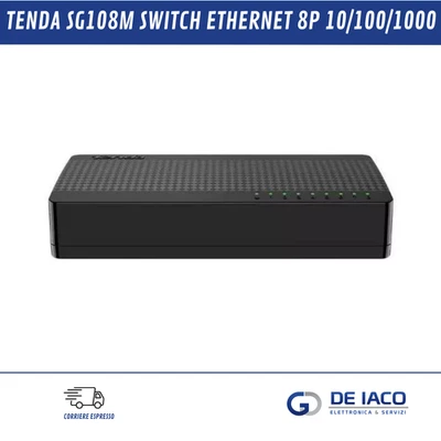 SWITCH TENDA SG108M, DESKTOP 8 PORTE LAN GIGABIT - Immagine 1 di 3