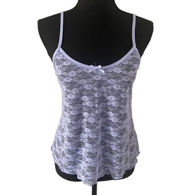 Camiseta sin mangas SPOILED ANGEL para mujer talla S lavanda encaje transparente cinta hada femenina Foto 1 de 4