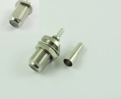 10pcs F Female Nut Bulkhead Window Straight Crimp RG174 RG316 RG179 RF Connector - Image 1 of 2