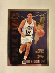 1995-96 Topps #SP5 John Stockton Spark Plugs - Picture 1 of 2