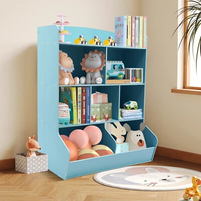 Organizador de almacenamiento de juguetes para niños de 4 niveles estantería para sala de juegos Foto 1 de 4