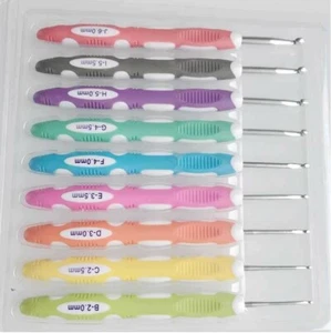 Set of 9 Soft Handle Aluminium Crochet Hooks Knitting Needles Kit Sweater Weave - Picture 1 of 6