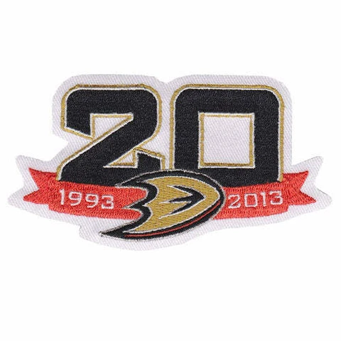 2013 2014 Anaheim Ducks 20th Anniversary Season Jersey Logo Patch NHL Hockey Cover