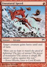 4x Unnatural Speed MTG Champions of Kamigawa NM Magic Regular