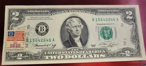 1976 $2 Crisp Note 1st Day of Issue Stamped at Random Cities~ - Picture 1 of 2