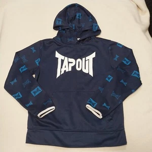 Tap Out Hoodie Boys 12 TapOut Blue spellout Pullover Long Sleeve - Picture 1 of 7