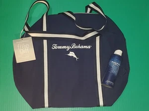 Authentic Tommy Bahama Blue Duffle Bag NWT & St Barts Body Spray! Free Shipping! - Picture 1 of 11