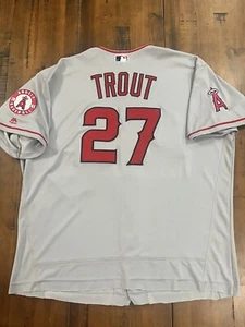 Maglia Mike Trout Los Angeles Angels autentica Majestic Flex Base Road taglia 56 - Foto 1 di 5