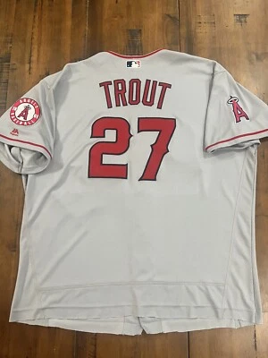 Подлинная дорожная футболка Майка Траута из Los Angeles Angels Majestic Flex Base размер 56 - Изображение 1 из 4