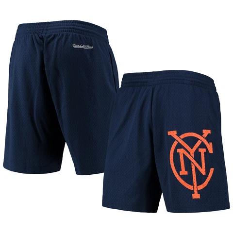Men's Mitchell & Ness Navy New York City FC Monogram Shorts Cover