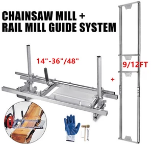 14"-36"/48" Chainsaw Mill Planking and 9/12ft Aluminum Rail Guide System Cutting - Picture 1 of 80