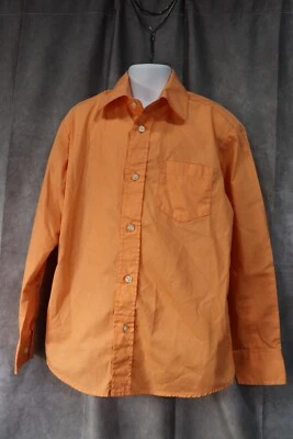 Camisa con botones de manga larga naranja melocotón Chaps para niños talla 8 Foto 1 de 3