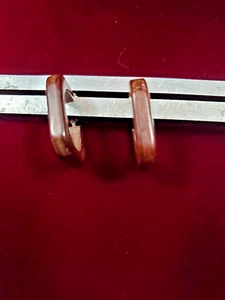 PENDIENTES CUADRADOS DE ARO DE MADERA DE COLECCIÓN ENVÍO GRATUITO - Imagen 1 de 3
