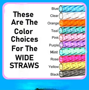 CRYSTAL STRAWS, STANLEY  6", 10", 11" & 12", NARROW & WIDE DIA., 1 Straw or SETS - Picture 1 of 28