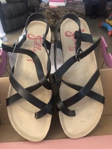 Jellypop schwarze Sandalen mit Zehenschlaufe Größe 8,5 - Bild 1 von 5