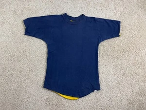 Camiseta De Colección Para Hombre Pequeña EE. UU. Puntada Única Cuello Redondo Reversible Azul Amarillo - Imagen 1 de 17