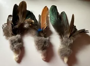 Handmade Cat Toys, Natural Fur and Feathers, 3 Per Pack, Rabbits Foot and Fur - Picture 1 of 10