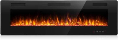 60 Inch Electric Fireplace in-Wall Recessed and Wall Mounted,Multicolor Flame - Image 1 of 4