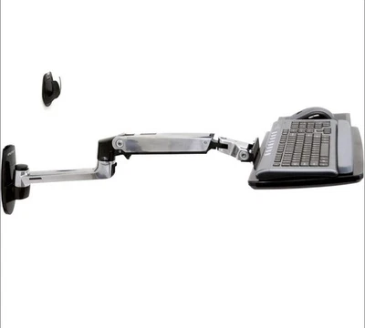 Ergotron – LX Keyboard Arm, Wall Mount Adjustable Keyboard Tray – Polished Alumi - Image 1 of 4