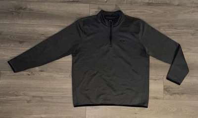 Oakley 1/4 Zip Regular Fit Embroidered Logo Performance Jacket Mens L Large Gray - Image 1 of 4