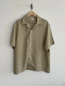 Reiss “Beldi” Short Sleeve Shirt 100% Linen Green XXL/relaxed fit - Picture 1 of 11