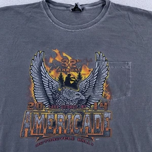 Americade Motorcycle Rally Shirt Mens 3XL 2014 Lake George New York Flame Tee - Picture 1 of 8