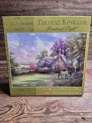 Thomas Kinkade "A Perfect Summer Day" Jigsaw Puzzle 1000 Piece  2002 New - Image 1 of 4