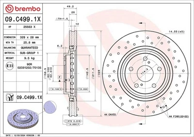 2x BREMBO discos de freno delanteros para TOYOTA RAV 4 IV (ZSA4, ALA4) 328mm - Imagen 1 de 4