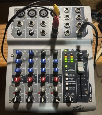 Peavey PV6 6-Channel Compact Mixer Mint! - Image 1 of 2