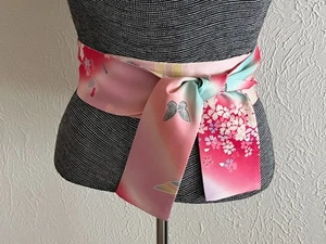 Brand New Hand Made Japanese OBI Silk Sash Belt  69"L x 3"W Flower Print - Picture 1 of 5
