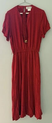 Vestido vintage Orvis manga corta con cinturón Foto 1 de 4
