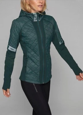 Athleta Rock Springs Quilted Activewear Jacket-Green-Size XXS-Running/Gym/Winter - Image 1 of 4