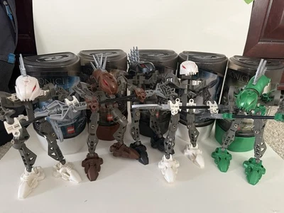 Lego Bionicle, Lote de 5: Figuras Rahkshi 8587, 8588, 8589 e 8591 x2 com Kraata - Imagem 1 de 4