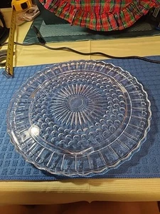 VTG. SERVING GLASS PLATE 11 INCHES DIAMETER - Picture 1 of 8