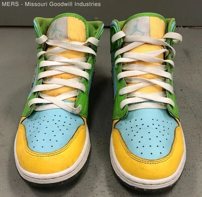 Мальчика Nike Air Jordan многоцветный ледник льда/цитрон пульс повседневные туфли - США 6 - Изображение 1 из 4