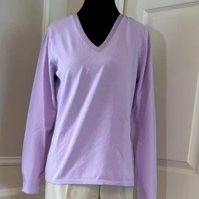 EP Lilac V-Neck Women's Sweater M Feminine Coquette Golf Casual Cottage Core - Image 1 of 4