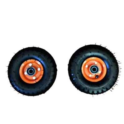 RUOTE IN GOMMA UNIVERSALI 2X PER CARRELLO CON CUSCINETTO 4.10 / 3.50 - Immagine 1 di 3