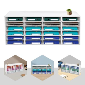 24-Slot Mail Organizer Cabinet with Adjustable Shelves for Home & Office - Picture 1 of 12