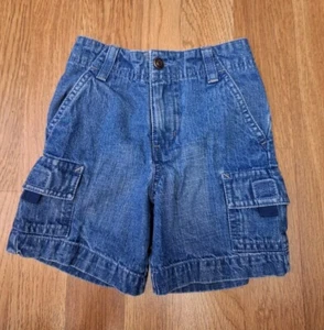 Sonoma Medium Wash Denim Cargo Boys Pocketed Shorts Size 3 Toddler - Picture 1 of 7