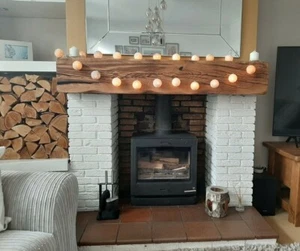 A MEDIDA X-GRANDE MANTO CHIMENEA DE ROBLE VIGA Abriga Lintel Quemador de troncos Manto - Imagen 1 de 16