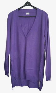 Women's Pullover Gorge & US Cashmere Purple Size L 100% Cashmere V Neck - Picture 1 of 5