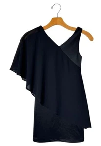 Sally Miller Couture Dress Girl Small Black Sleeveless Draped Chiffon Formal - Picture 1 of 7