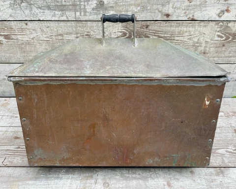 Antique Copper Toilet Tank Revere 16 Oz Tub Vintage Bathroom Plumbing Fixture Cover