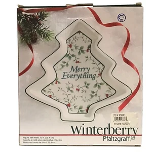 Pfaltzgraff Winterbeere Weihnachtsbaum Form Teller Merry Everything 10in 2018 - Bild 1 von 4