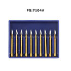 10 Pcs Dental 12 Blade Trimming & Finishing Carbide Bur Fg7104 Flame Shape